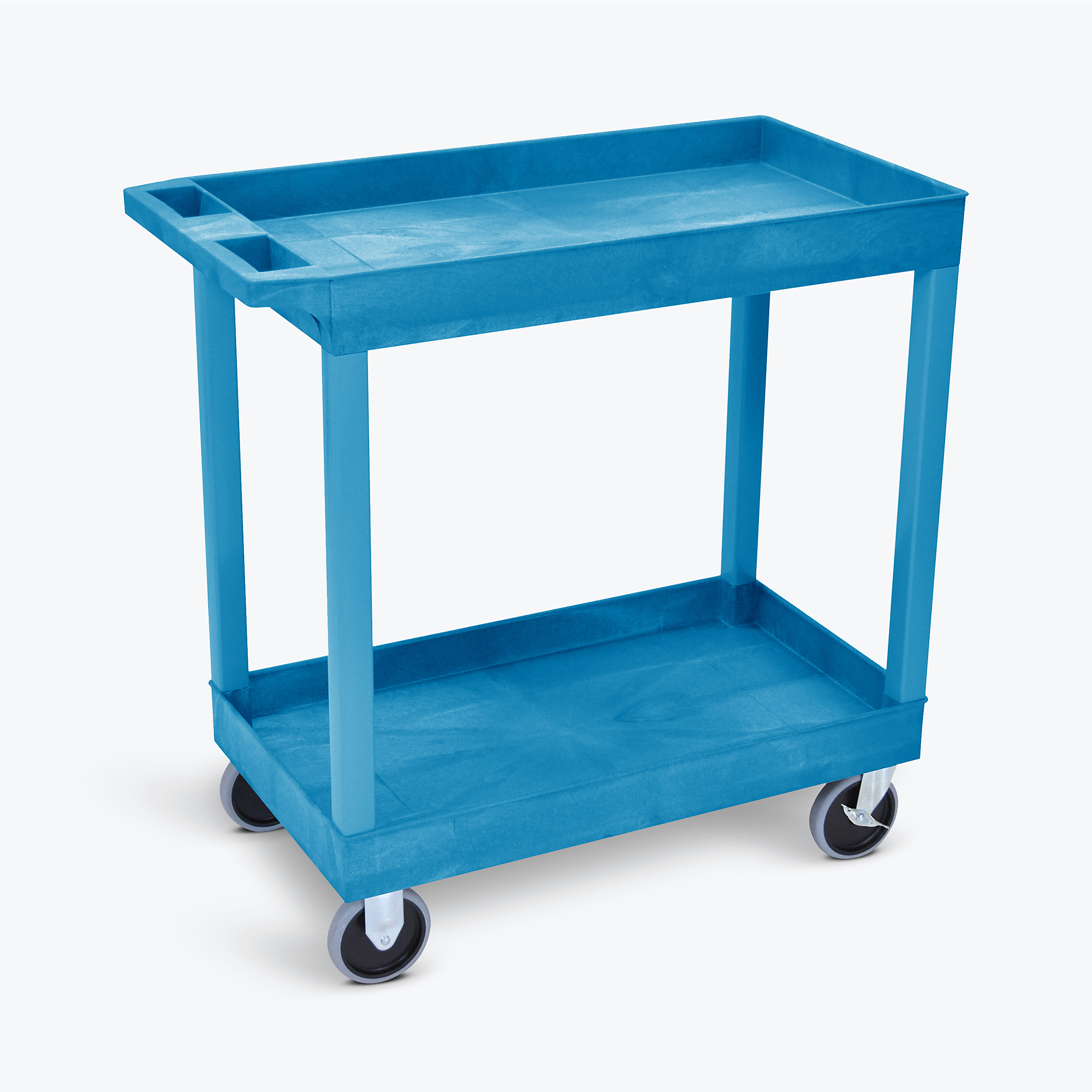 Luxor 32in. x 18in. Tub Cart - Two Shelves/Blue, Total Capacity 500 lb, Model# EC11HD-BU